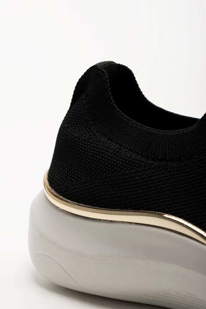 Knit With Metal Trim Trainers Black sold by Ackermas product image thumbnail 4