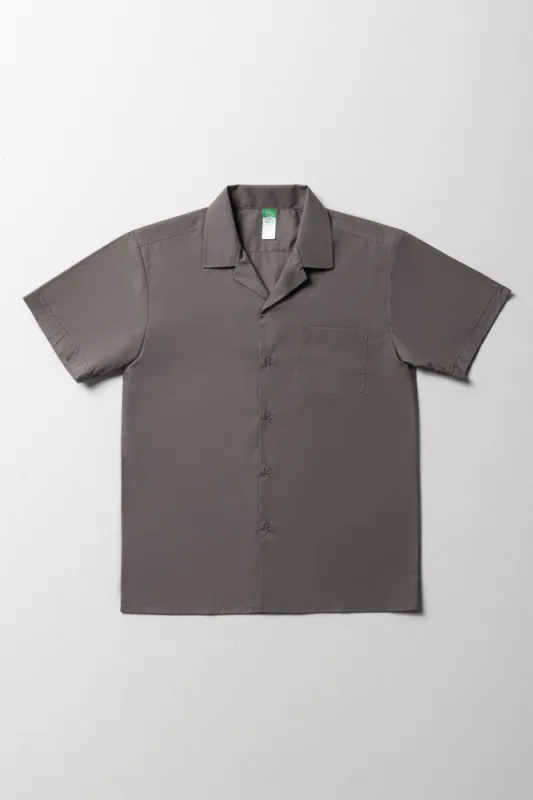 Primary School Short Sleeve Open Neck Shirt Grey sold by Ackermas