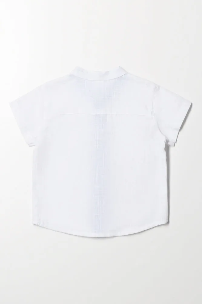 Mandarin Collar Shirt White sold by Ackermas product image thumbnail 3