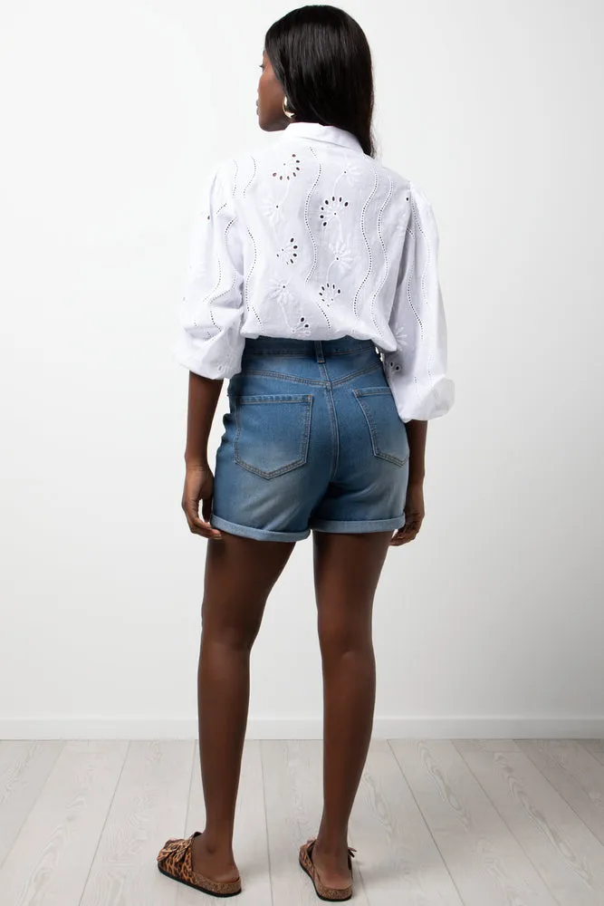 High Rise Bermuda Shorts Blue sold by Ackermas product image thumbnail 4