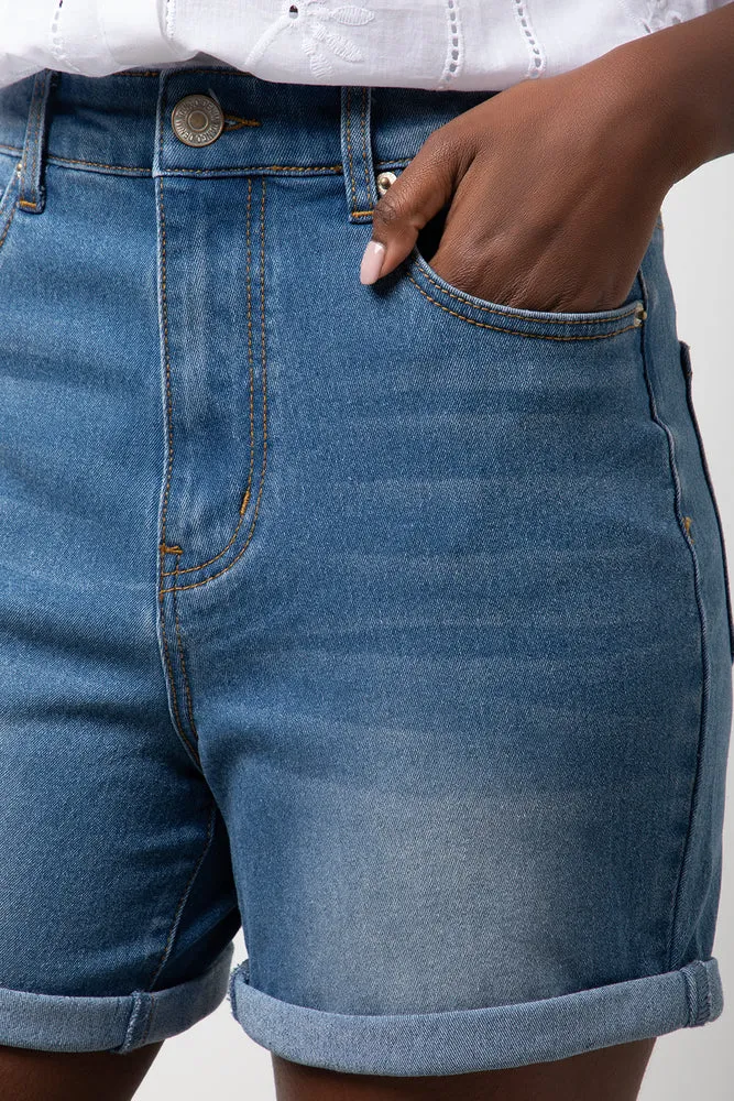 High Rise Bermuda Shorts Blue sold by Ackermas product image thumbnail 5