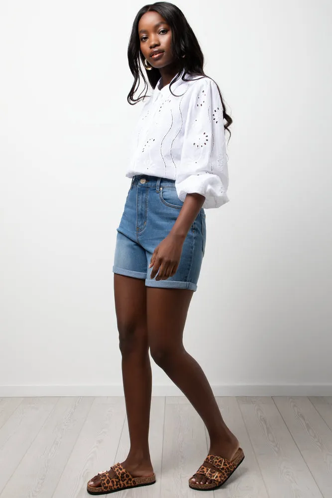 High Rise Bermuda Shorts Blue sold by Ackermas product image thumbnail 3