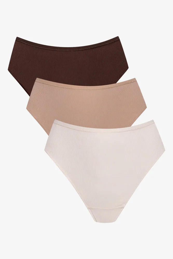 3 Pack Rib Thongs Black And Natural sold by Ackermas