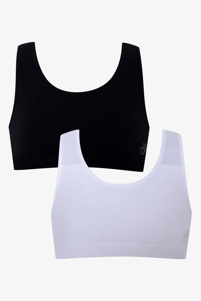 2 Pack Seamfree Racerback Bras Black And White sold by Ackermas