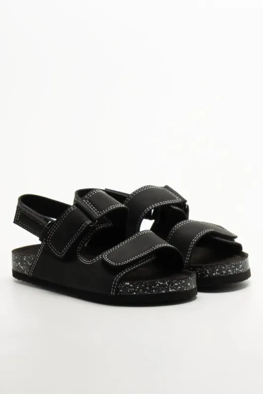 Double Band Sandals Black sold by Ackermas