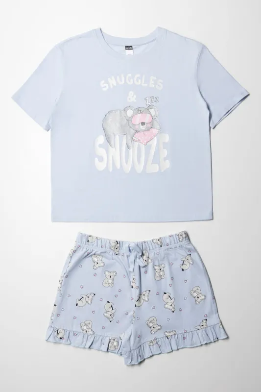 Koala Short Set Pyjamas Blue sold by Ackermas