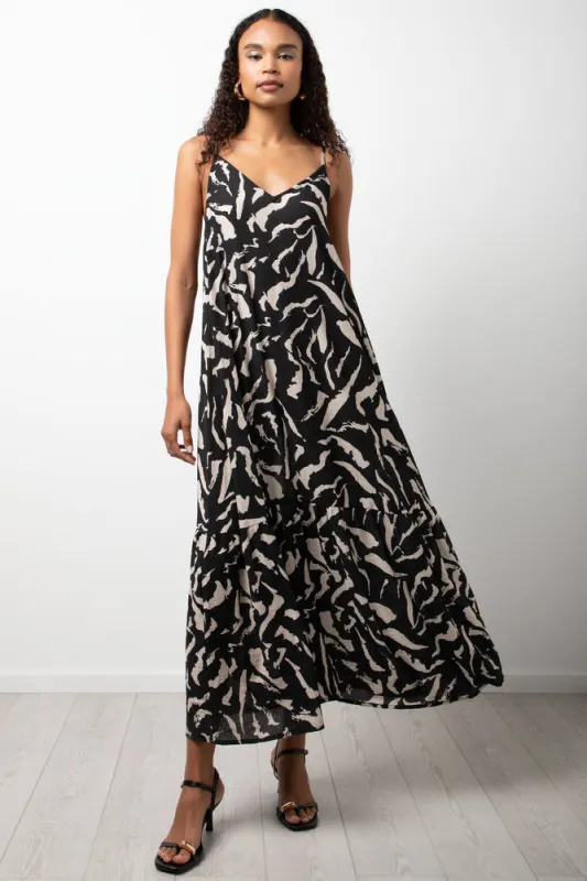 Textured Strappy Maxi Dress Black sold by Ackermas