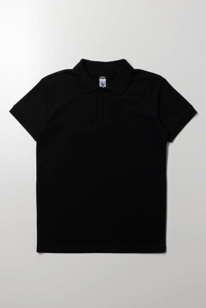 Textured Collar Golfer Black sold by Ackermas