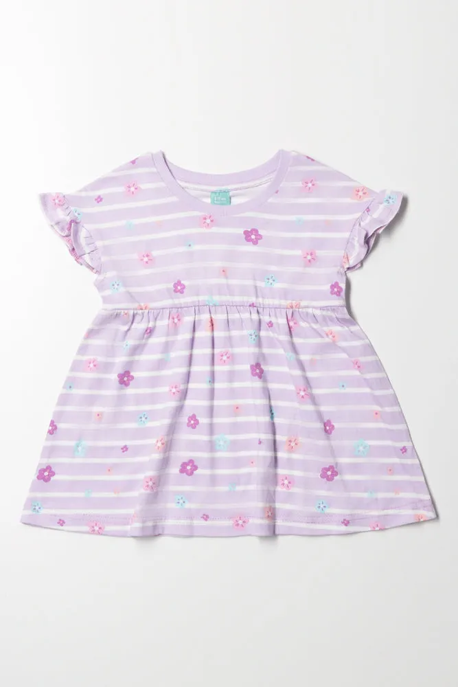 Frill Sleeve Dress Lilac sold by Ackermas