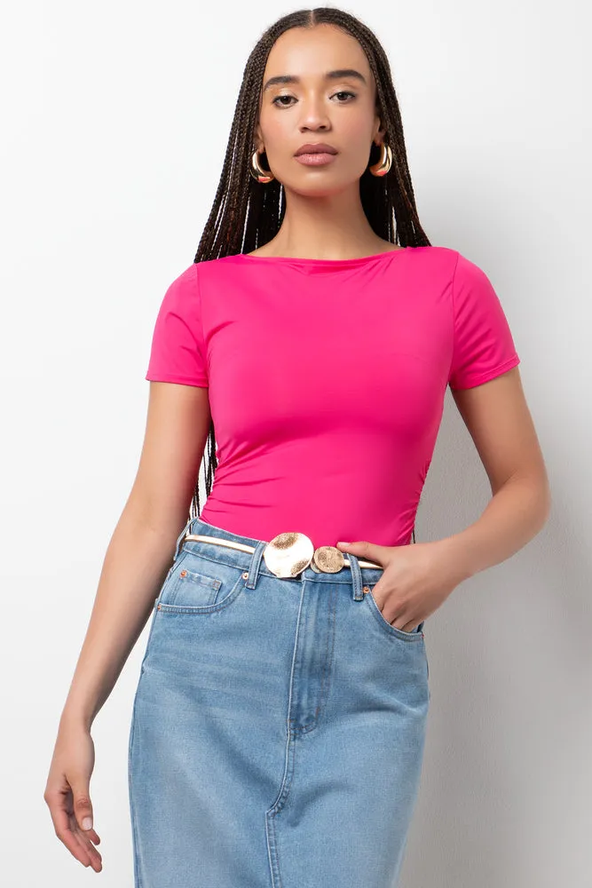 Short Sleeve Bodysuit Pink sold by Ackermas