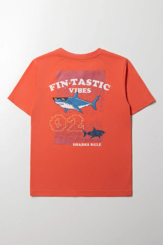 Shark T-Shirt Orange sold by Ackermas product image thumbnail 3