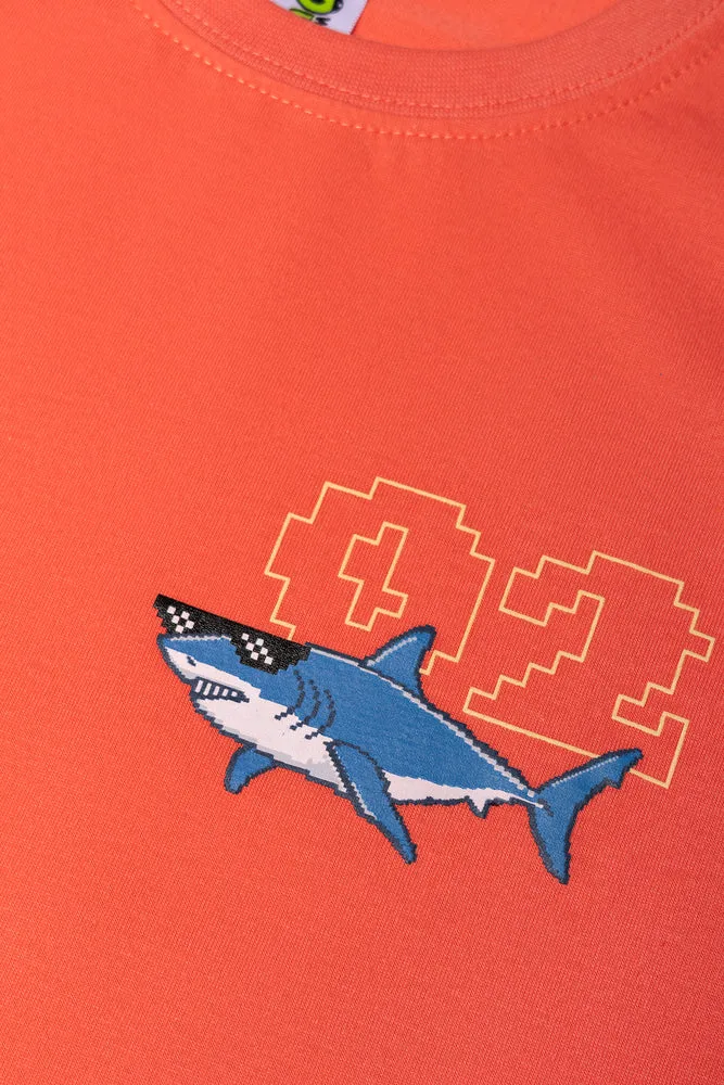 Shark T-Shirt Orange sold by Ackermas product image thumbnail 2