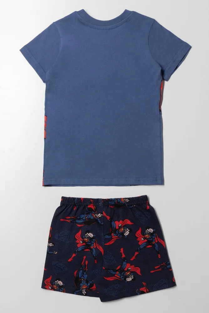 Superman Short Sleeve Pyjamas Navy sold by Ackermas product image thumbnail 4