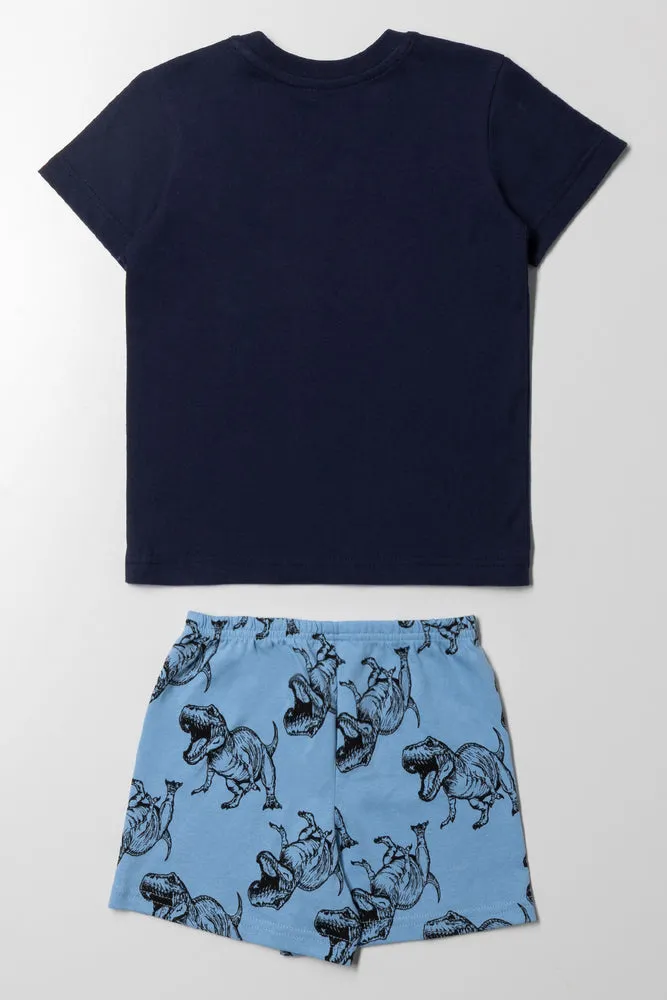 Dino Short Sleeve Pyjamas Navy sold by Ackermas product image thumbnail 4