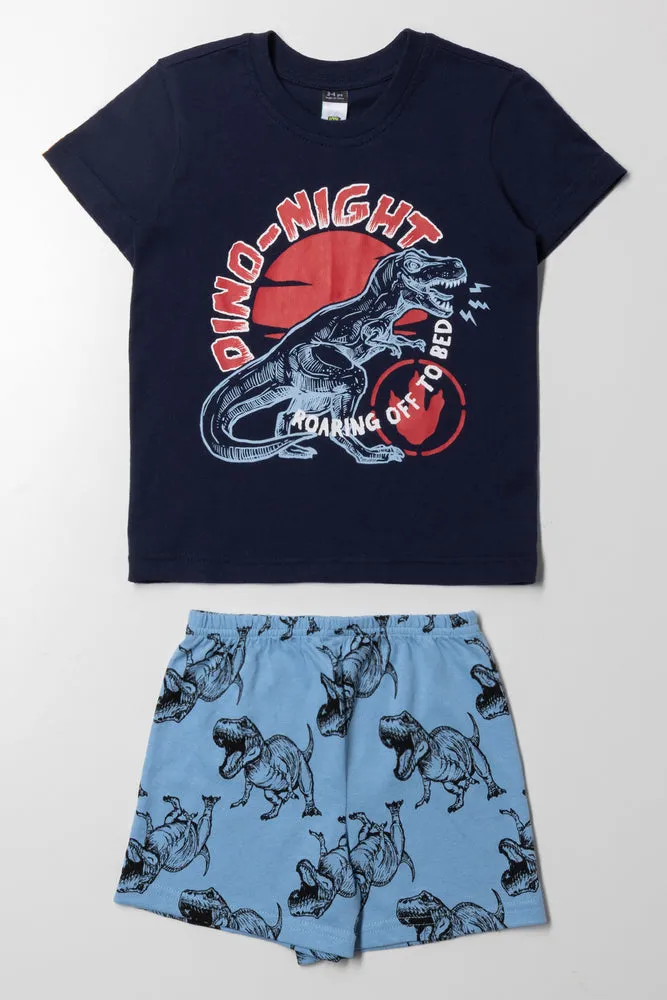 Dino Short Sleeve Pyjamas Navy sold by Ackermas