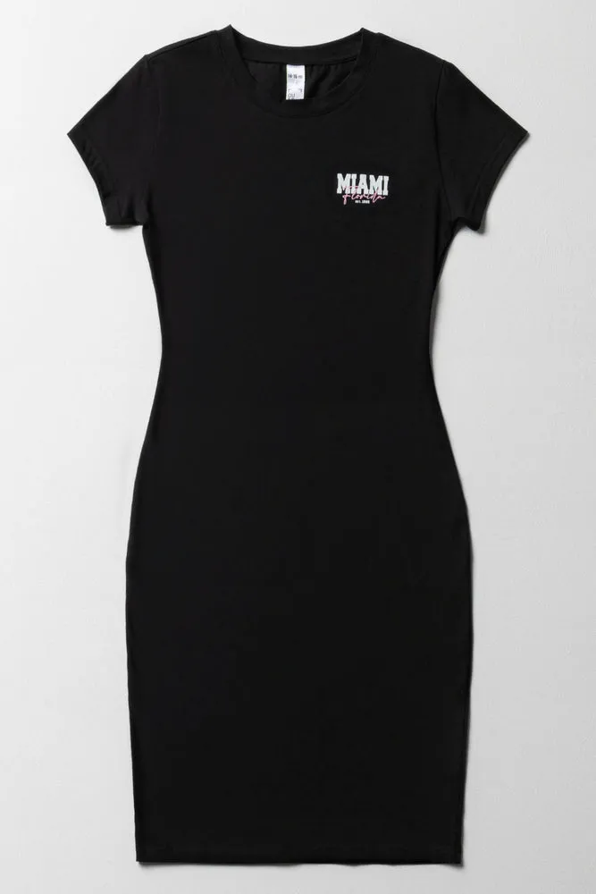 Miami Bodycon Dress Black sold by Ackermas