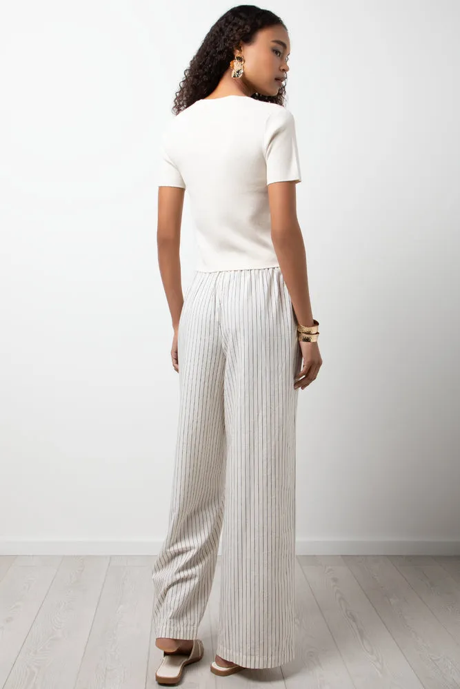 Short Sleeve Crew Neck Top Natural sold by Ackermas product image thumbnail 3