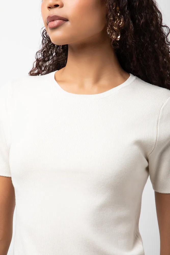 Short Sleeve Crew Neck Top Natural sold by Ackermas product image thumbnail 4