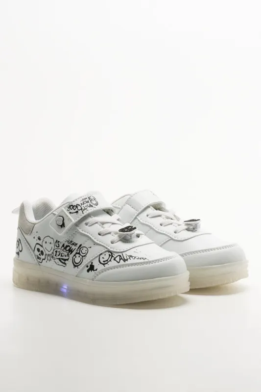 Light Up Sneakers White sold by Ackermas