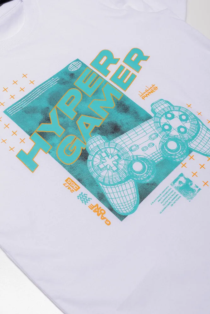 Earphones Short Sleeve T-Shirt White sold by Ackermas product image thumbnail 2