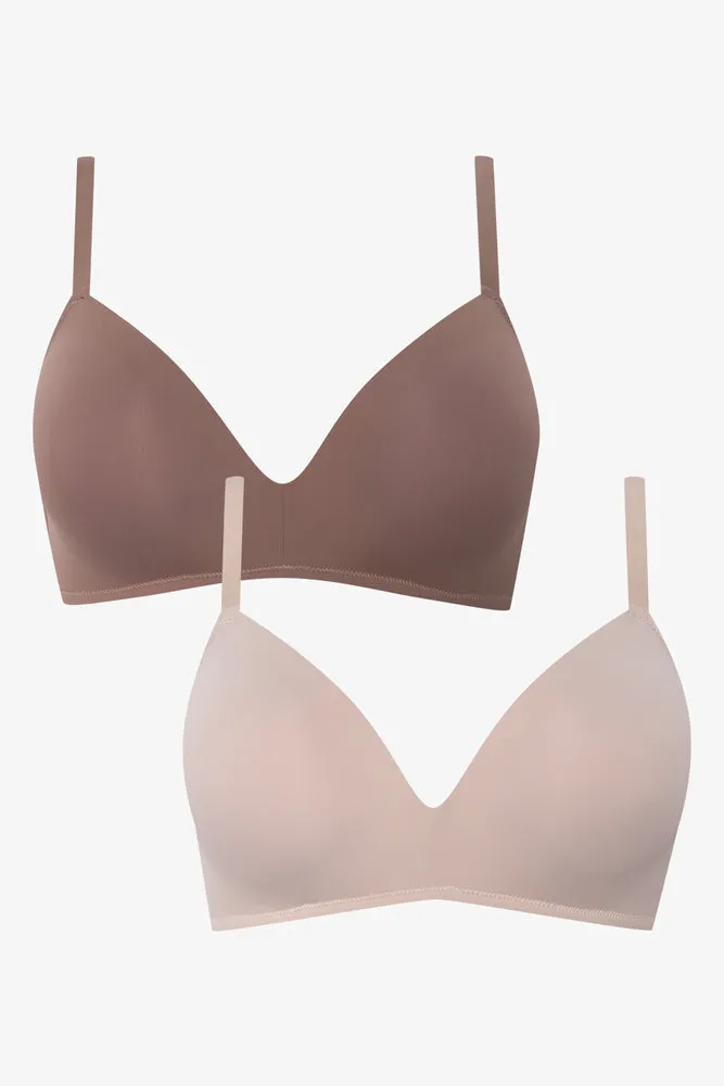 2 Pack Padded Wire Free Bras Natural sold by Ackermas product image thumbnail 2