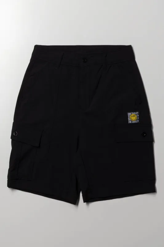 Smiley Cargo Shorts Black sold by Ackermas