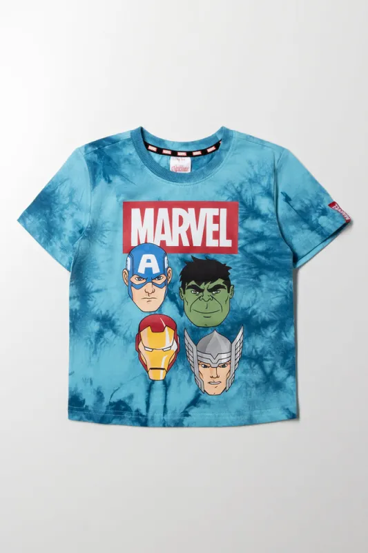 Avengers Tie Dye Short Sleeve T-Shirt Blue sold by Ackermas