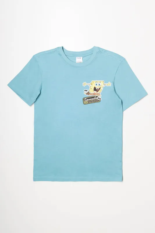 SpongeBob Short Sleeve T-Shirt Turquoise sold by Ackermas