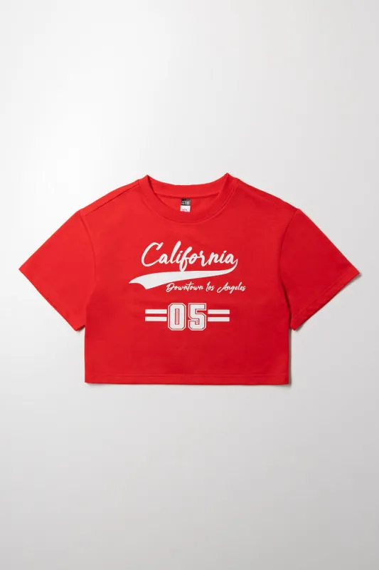 Boxy Printed T-Shirt Red sold by Ackermas