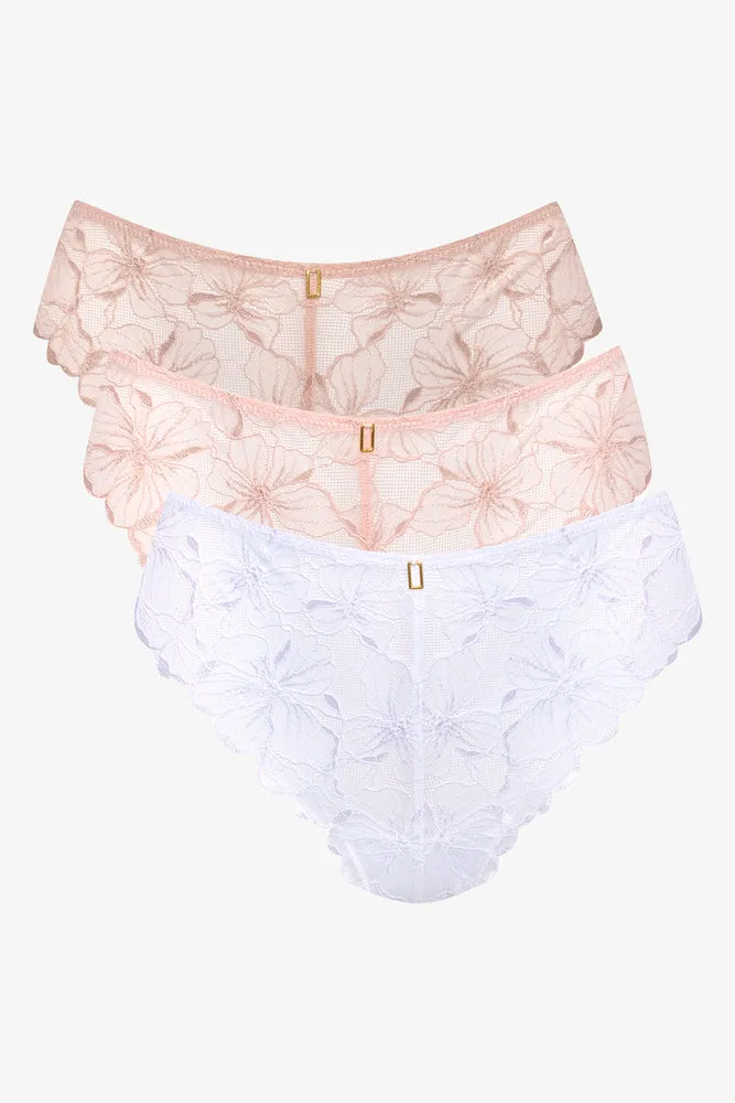 3 Pack Lace Thong Natural, Pink And White sold by Ackermas product image thumbnail 2