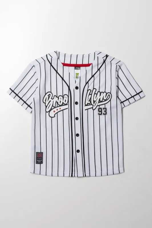 Baseball Button Through Top White sold by Ackermas