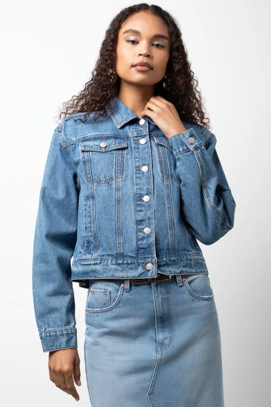 Denim Trucker Jacket Light Blue sold by Ackermas