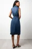 Sleeveless Button Through Denim Dress Blue sold by Ackermas