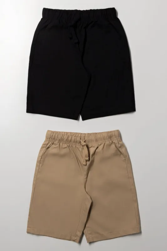2 Pack Woven Shorts Black And Natural sold by Ackermas