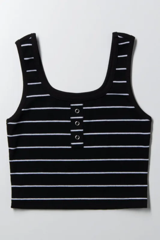 Stripe Tank Vest Black sold by Ackermas