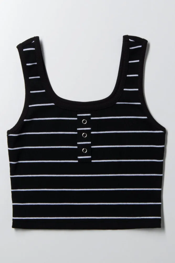 Stripe Tank Vest Black sold by Ackermas