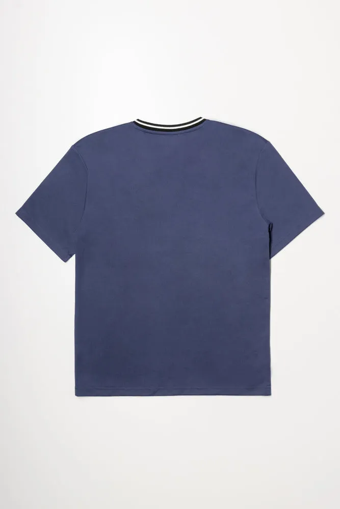 Short Sleeve Soccer T-Shirt Navy sold by Ackermas product image thumbnail 3