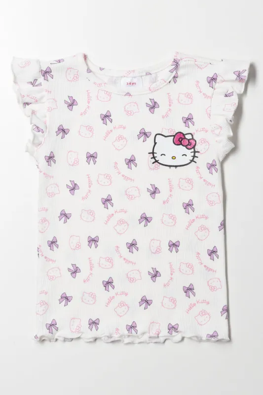 Hello Kitty Rib T-Shirt White sold by Ackermas
