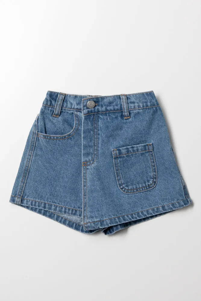 Denim Skort Blue sold by Ackermas