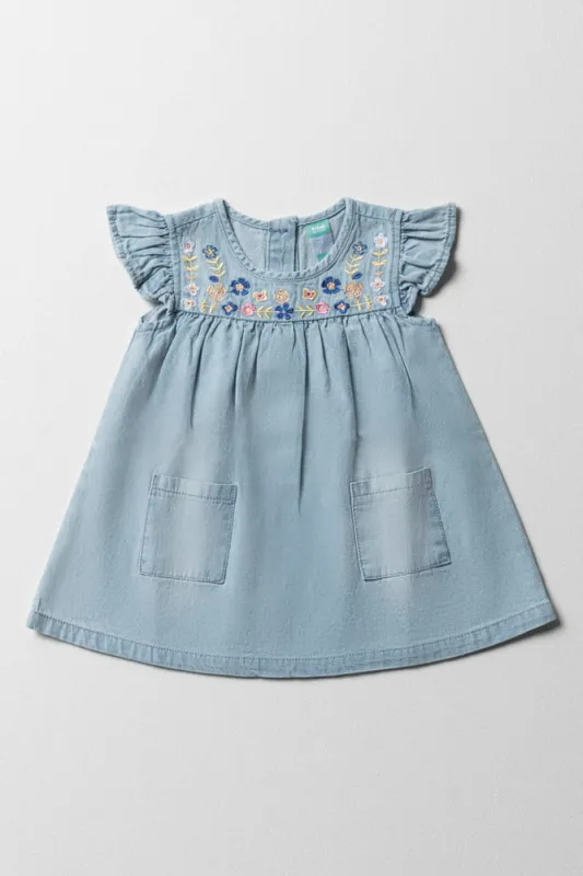 A-Line Denim Dress Blue sold by Ackermas