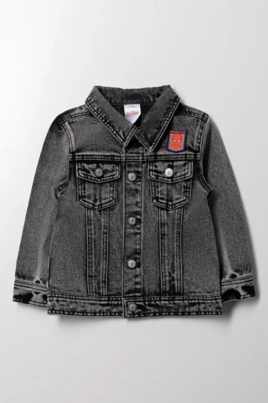 Spider-Man Denim Jacket Charcoal sold by Ackermas