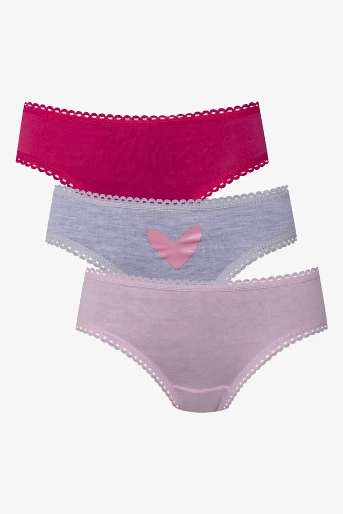 3 Pack Bikini Panties Pink And Grey sold by Ackermas