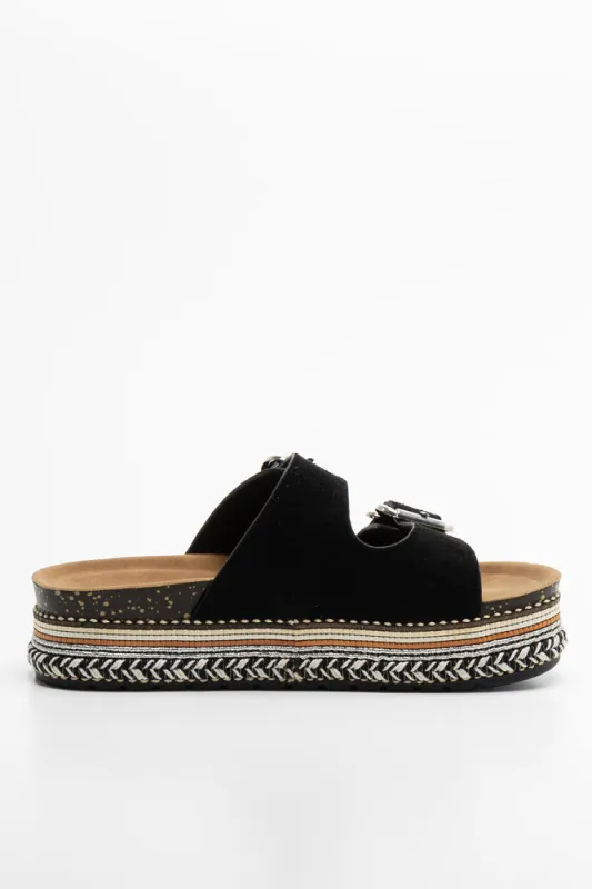 Double Strap Sandals Black sold by Ackermas