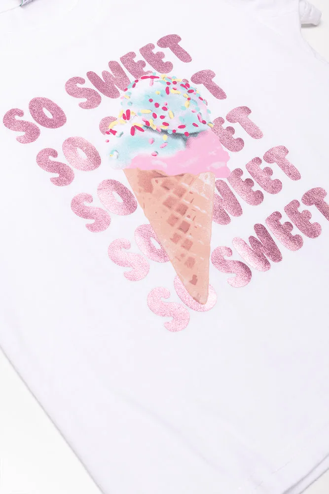 Ice Cream T-Shirt White sold by Ackermas product image thumbnail 2