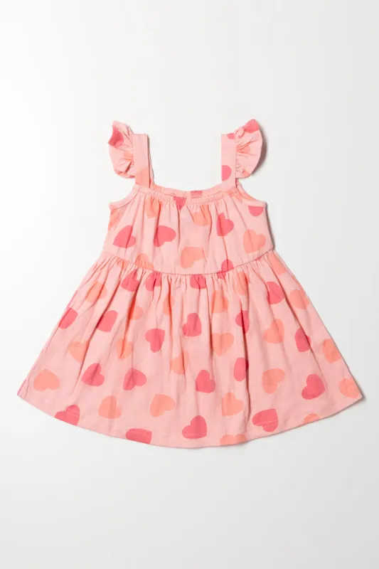 Ruffled Sleeve Dress Pink sold by Ackermas