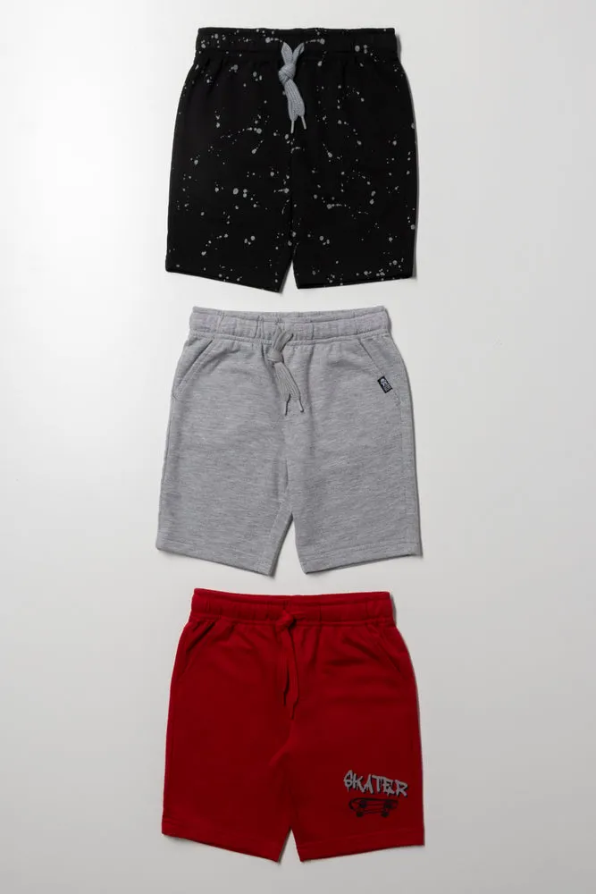 3 Pack Knit Shorts Black, Grey And Red sold by Ackermas