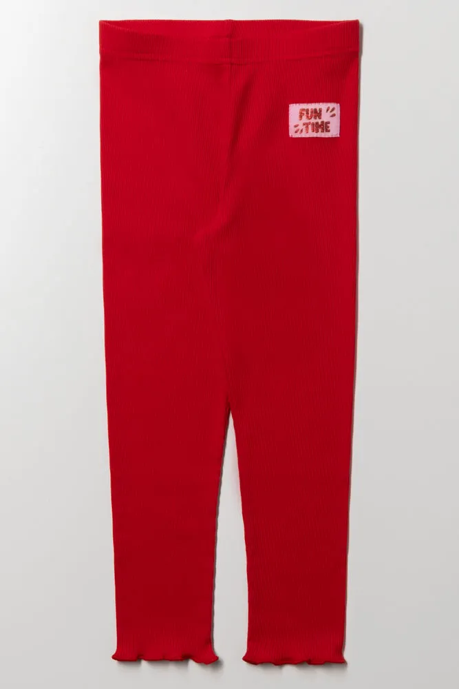 Rib Leggings Red sold by Ackermas