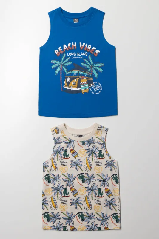 2 Pack Tropical Vests Natural & Blue sold by Ackermas