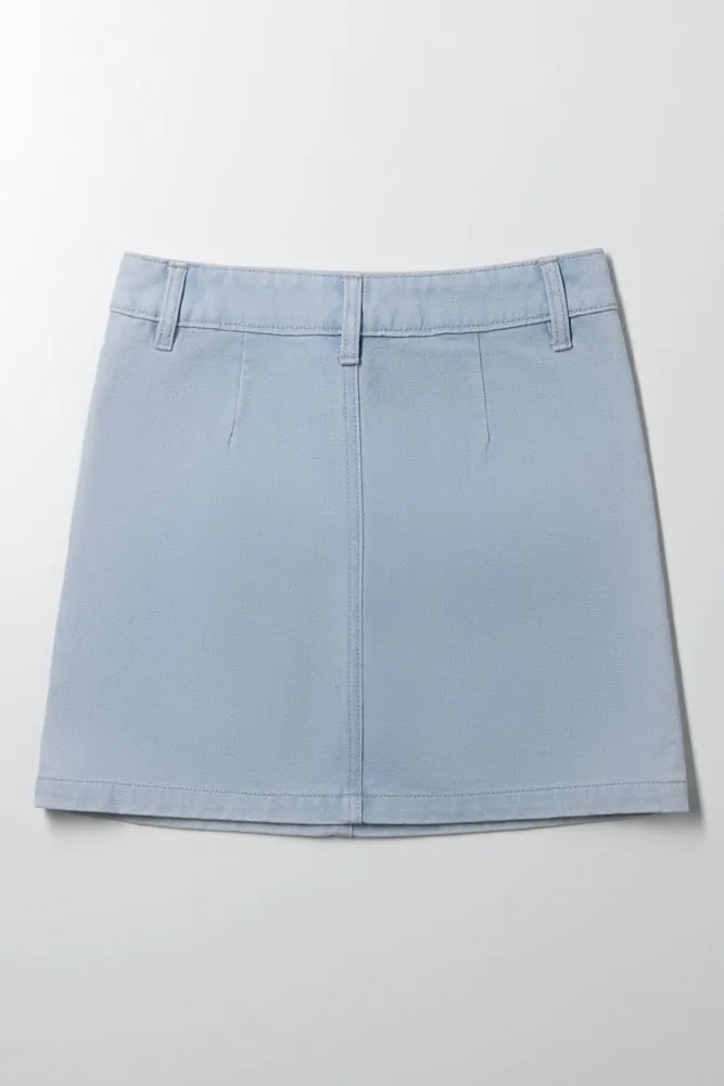 A-Line Denim Skirt Light Blue sold by Ackermas product image thumbnail 3