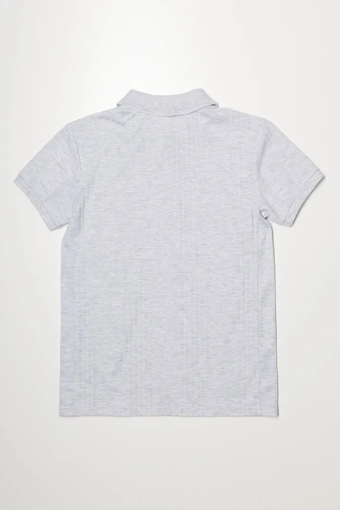 Textured Short Sleeve Golfer Grey sold by Ackermas product image thumbnail 3